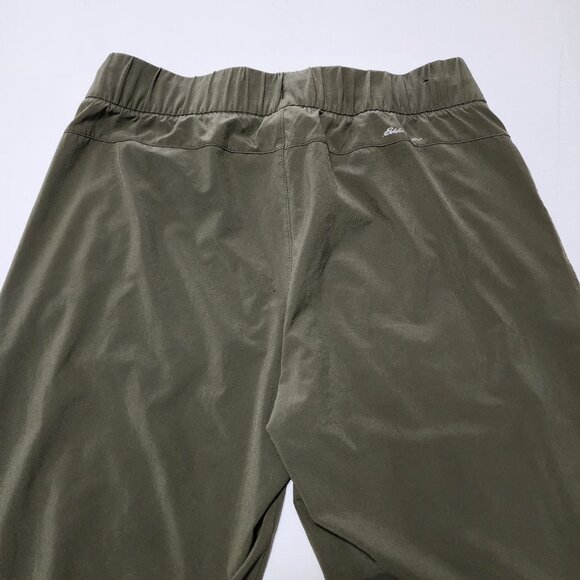 Eddie Bauer Travex Olive Green Stretch Knit High Rise Drawstring Capri - Picture 3 of 6